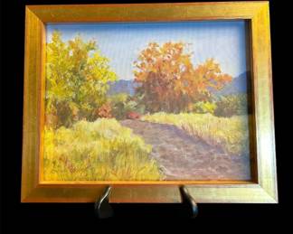 Cynthia Cooper Original Painting, Fall Road, Signed