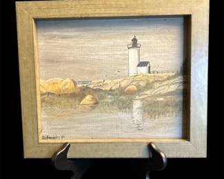 C Beardsley Original Painting, 1986, Lighthouse