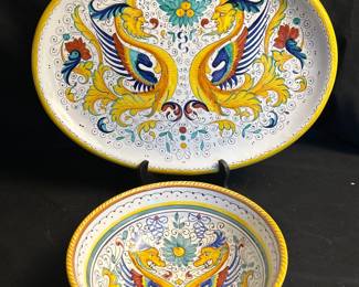 Deruta Italy Platter Bowl, Tinaderuta Italy Ceramica