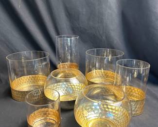 Candleholders With Glamorous Gold Patterned Borders