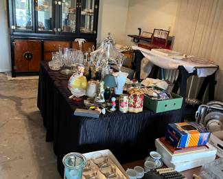 Vintage Crystal, China and glassware. China Cabinet, China sets, Silver.