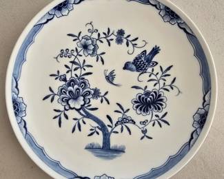 Meissen - unusual blue onion pattern. Note, the border decoration and the bird 