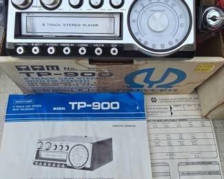 Vintage pioneer 8 track car stereo with box and papers 