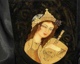 Lot # : 202v - Moaragh (wood inlay) portrait of a Persian
