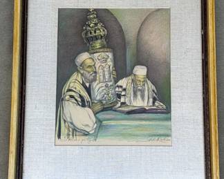 Lot # : 319z - Vintage framed signed Saul Rabino color lithograph
