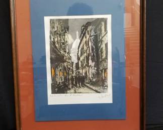 Lot # : 106 - Framed lithograph, "Montmartre - Rue
