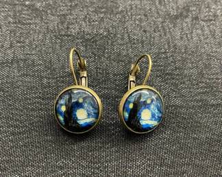 Lot # : 463v - Van Gogh "Starry Night" earrings
