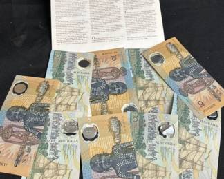 Lot # : 115 - Group of nine 1988 commemorative Australian notes
