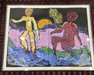 Lot # : 353z - Vintage 1990 signed Mary Serini oil painting on board
