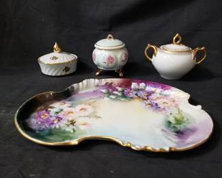 Lot # : 302 - Group of Limoges porcelain serving tray,
