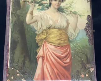 Lot # : 365v - Victorian music box with print of "Fragrance"
