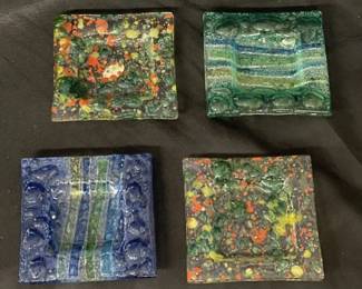 Lot # : 204v - 4 Murano glass trays
