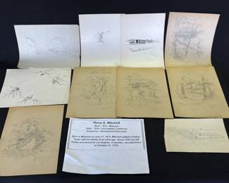 Lot # : 387z - Antique Rena A. Mitchell sketches
