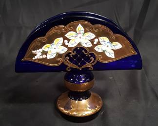 Lot # : 131 - Vintage Czech bohemian glass napkin holder
