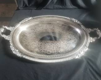 Lot # : 296 - Vintage large silver plate tray

