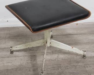 Lot # : 78 - Vintage leather faux Eames style stool
