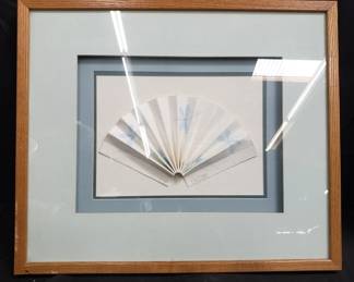 Lot # : 201 - Signed fan in shadowbox frame
