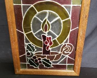 Lot # : 34 - Vintage framed Christmas candle
