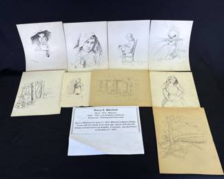 Lot # : 389z - Antique Rena A. Mitchell sketches
