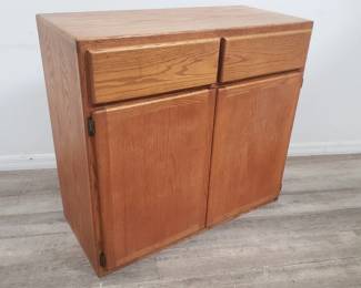 Lot # : 439 - Contemporary oak two-drawer cabinet

