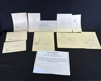Lot # : 388z - Antique Rena A. Mitchell sketches
