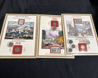 Lot # : 481 - Group of three Indian head cents and six buffalo
