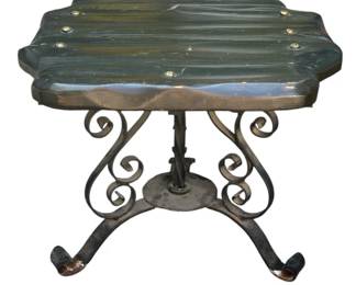 Lot # : 511 - Vintage wrought iron & wood side table
