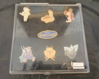 Lot # : 39j - Vintage Disney set of 7 Hercules pins in case
