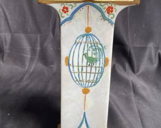 Lot # : 387 - Vintage hand painted Bavarian vase 3.5”w x 2.5”d
