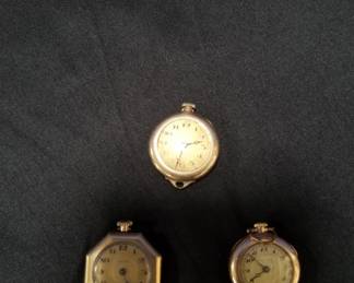 Lot # : 520 - Group of gold plated pocket watches
