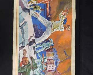 Lot # : 474 - Unframed oil painting on canvas
