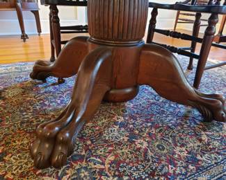 A look at the base of the antique table