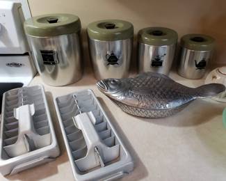 Vintage Westbend aluminum canister set and more