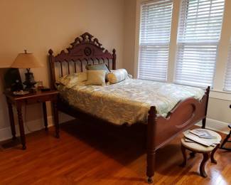 This bed once belonged to Betty's mother, Jessie Brook Hay.  The side table was custom built for her.