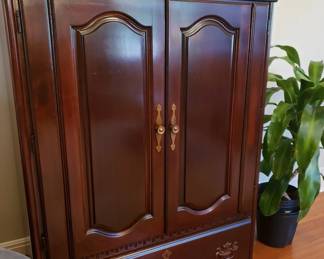 A closer look at the cherry cabinet
