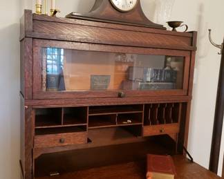 The bookcase has a fold out desk section