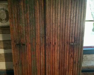 2 Door Pantry Cupboard with old Green Paint