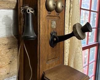 Oak American Electric Wall Telephone