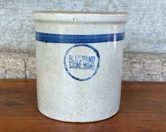 Blue Band Stoneware Crock