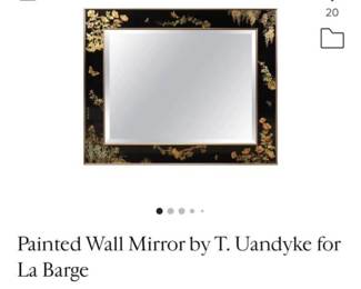Labarge chinoiserie painted glass mirror - rare