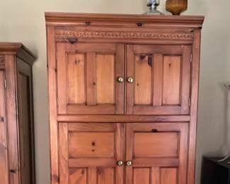 Large vintage Pennsylvania House cabinet with built in drawer and both stationary and sliding shelves.  78 inches tall, 36 inches wide, 21 inches deep