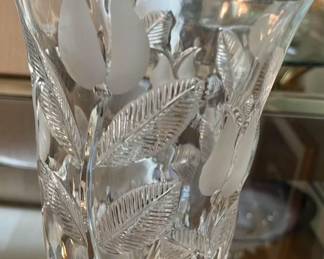 crystal vase with tulip design