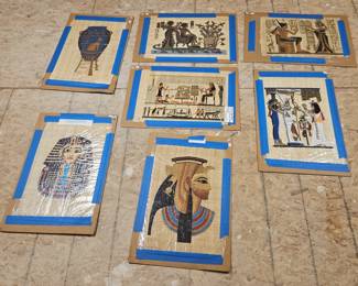 Hand painted papyrus Egyptian originals 