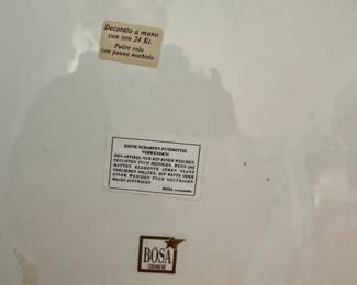 #10 - $80.00  - Bosa vases with 24k gold trim with stand and faux ivy plant, tall vase 22H x 12W, stand with small vase 28H x 12W