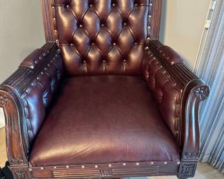 47 - $170.00  -  Leather office swivel rolling chair 40H x 24W x 21D