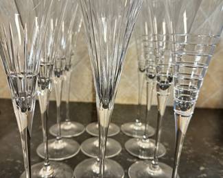 #67 - $60.00  -  12 - Nachtmann 11' tall crystal champagne flutes