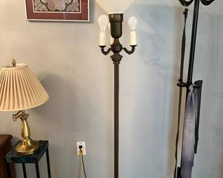 #32 - $40.00  -  Vintage 3 way tall lamp 62H x 10 round