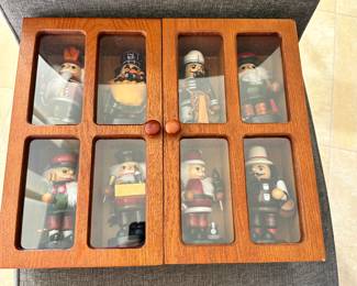 #8 - $90.00  - Wooden box of 8 - 6 inch German nutcrackers 13H x 15W x 4D