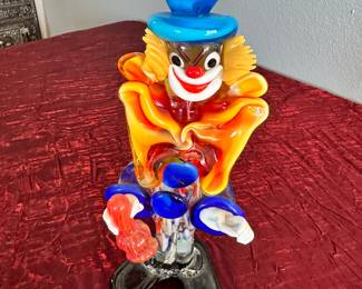 #95 - $40.00  -  Murano glass clown 10in