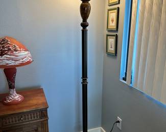 #66 - $80.00  -  Tall lamp with foot pedal switch 71H x 18 round